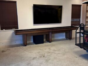 Garage TV with wire concealment