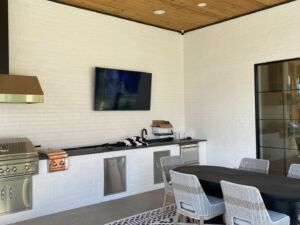 Outdoor kitchen TV and sound