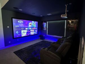 Theater Room with lighting