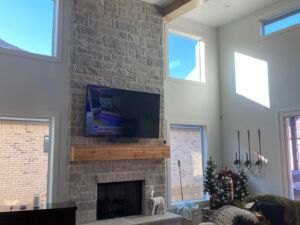 TV Installation on stone wall
