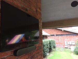 Patio TV with wire concealment